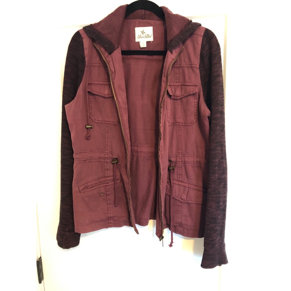 Canvas & sweater utility jacket - L